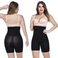 Women Cotton Lycra Tummy Control 4-In-1 Blended High Waist Tummy  Thigh Shapewear-thumb2