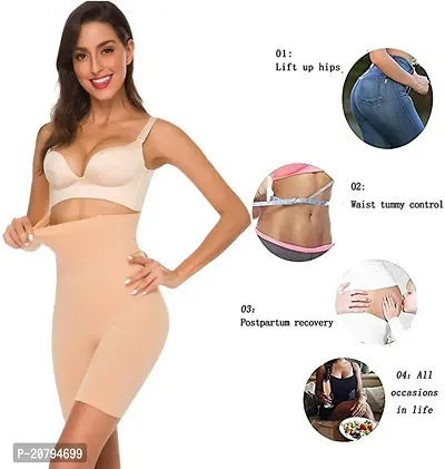 Classic Womens Cotton Lycra Tummy Control 4-in-1 Blended High Waist Tummy and Thigh Shapewear