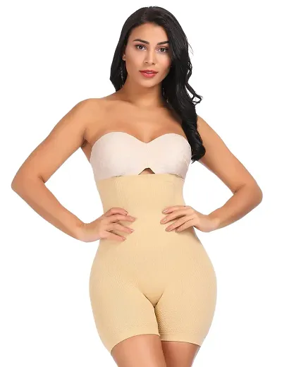 Women Lycra Tummy Control 4-in-1 Blended High Waist Tummy And Thigh Shapewear