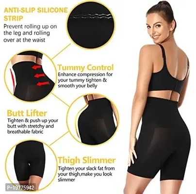 Women Cotton Lycra Tummy Control 4-in-1 Blended High Waist Tummy And Thigh Shapewear-thumb2