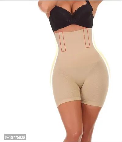 Women Cotton Lycra Tummy Control 4-in-1 Blended High Waist Tummy And Thigh Shapewear-thumb0
