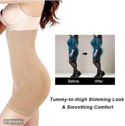 Classic Womens Cotton Lycra Tummy Control 4-in-1 Blended High Waist Tummy and Thigh Shapewear-thumb0