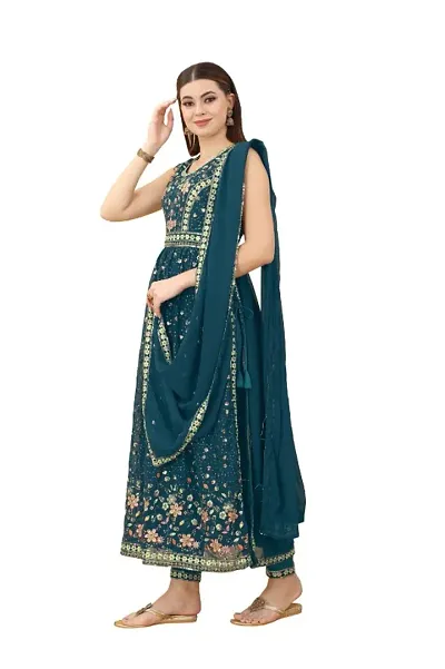 Stylish Casual Kurta, Bottom And Dupatta Set