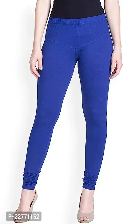 kanniya Fabulous blue cotton lycra Solid churidar Leggings for women-thumb0