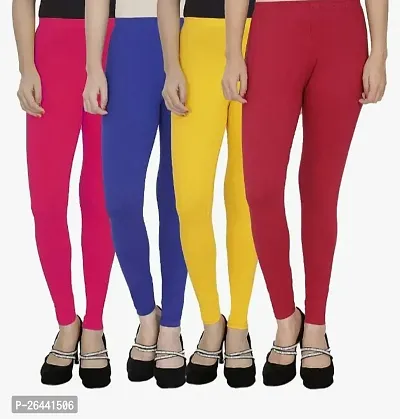 Fabulous Multicoloured Cambric Cotton Solid Leggings For Women Pack Of 4-thumb0