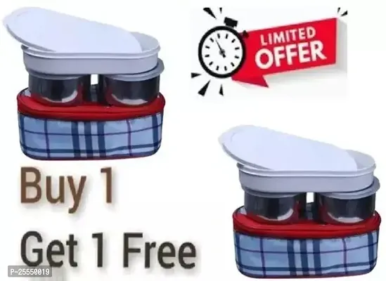 New Stainless Steel Lunch Boxes Pack Of 2-thumb0