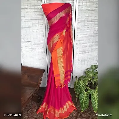 Stylish Cotton Pink  Saree with Blouse piece For Women