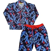 SHOPMOZO Unisex Multicolored  Pure Cotton Long Sleeve Night Suit for Boys and Girls Pajama Top Combo Set (SM-001064UNISEXSWPT)-thumb2