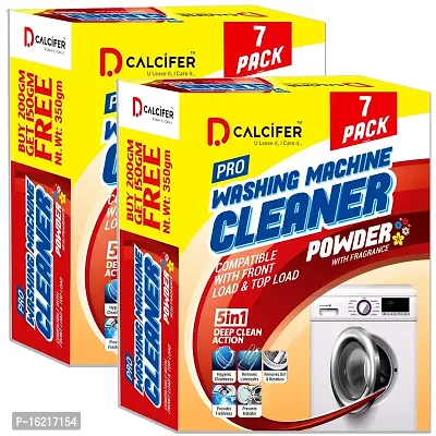 Dcalcifer Descale Appliance Descaler ( 14 Packs ) Powder for Washing machine Cleaner Front  Top Load Descaling Powder for Drum Tub Descal Deep Cleaning 350gm Each Pack of 2 (700g)-thumb0
