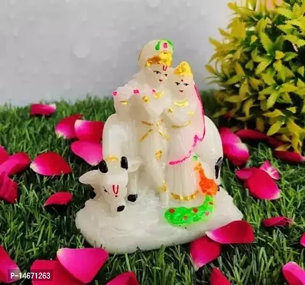 Radium Radha Krishna With Cow ,Glow In Dark For Showpiece and Giift and Home Deacute;cor