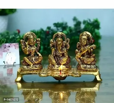 Classic  Laxmi Ganesh Saraswati With Diya-thumb0