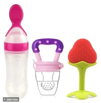 Baby Spoon Feeder With Vegetable Fruit Nibbler And Teether Pack Of 3  Size:  0 - 3 Months   Color:  Multicoloured   Type:  Feeding   Item Type:  Other  Within 6-8 business days However, to find out an