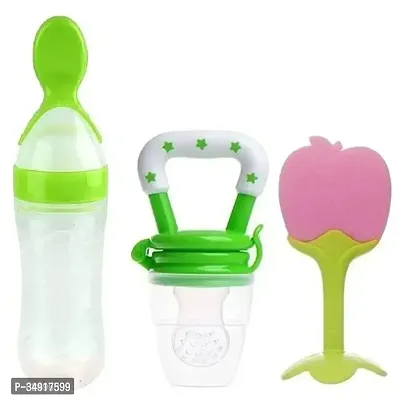 Baby Spoon Feeder With Vegetable Fruit Nibbler And Teether Pack Of 3  Size:  0 - 3 Months   Color:  Multicoloured   Type:  Feeding   Item Type:  Other  Within 6-8 business days However, to find out an