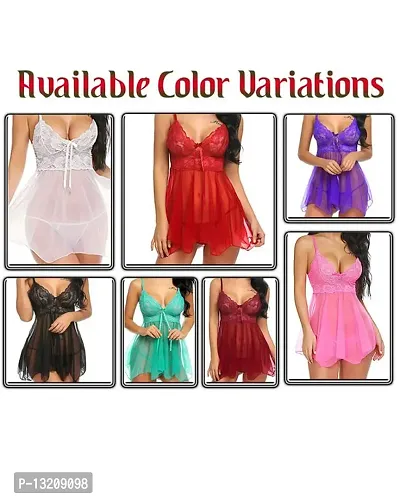 Fihana Lingerie Set for Women Honeymoon Babydoll Woman Nightwear Dress Small to 3XL-thumb5