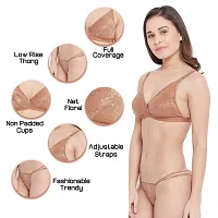 Fihana Women`s Bridal Regular Everyday Lingerie Non-Padded Full Coverage Cotton Bra Panty Set Small to 3XL-thumb2