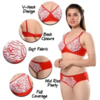 Fihana Women`s Honeymoon Beachwear Cotton Undergarments Lingerie Bra Panty Set Small to 3XL-thumb3