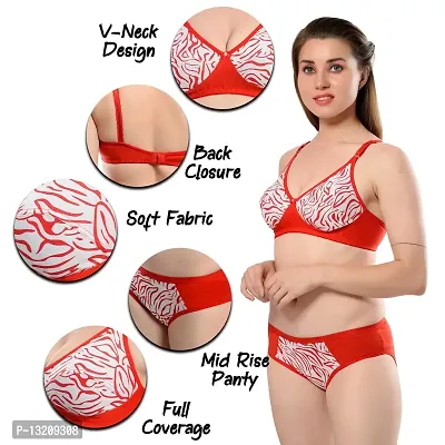 Fihana Women`s Honeymoon Beachwear Cotton Undergarments Lingerie Bra Panty Set Small to 3XL-thumb4