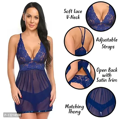 Fihana Transparent Sexy Dress Set For Women, Hot Nighty For Girls-thumb3