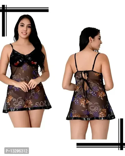 Fihana Babydoll Lingerie Set for Honeymoon Girl Women Nightwear Sleepwear Dress with Lace-thumb5