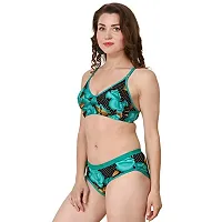 Fihana Comfortable Cotton Non Padded Women`s Bra and Panty Lingerie Innerwear Combo Set for Honeymoon Small to 3XL Green-thumb2