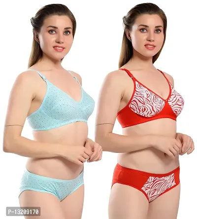 Fihana Women Non-Padded Lingerie Bra Panty Set for Women Small to 3XL-thumb5