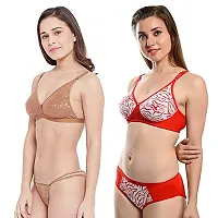 Fihana Bra Panty Set for Women | Lingerie Set for Women for Honeymoon | Undergarments for Women Bra Panty | Fancy Bra and Panty Set Sexy Set | Bra Panty Set Stylish | Women Innerwear Bra Combo Pack-thumb2