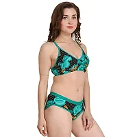 Fihana Comfortable Cotton Non Padded Women`s Bra and Panty Lingerie Innerwear Combo Set for Honeymoon Small to 3XL Green-thumb3