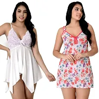 Fihana Net Lace Women Babydoll Lingerie Honeymoon Sleepwear Night Dress Small to 3XL-thumb3