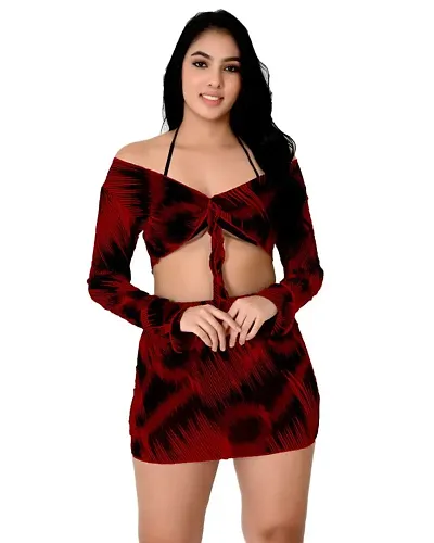 Fihana Net Mesh Babydoll Top Skirt with Bikini Set | Animal Print Chemise | Women Honeymoon Nightwear | Short Transparent Nighty | Baby Doll Lingerie | Stylish Western Dress for Ladies & Girls