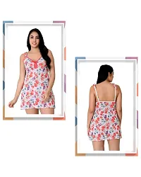 Fihana Multicolor Floral Above Knee Babydoll Lingerie Nighty for Women Honeymoon Night Small to 3XL-thumb3