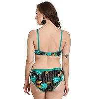 Fihana Comfortable Cotton Non Padded Women`s Bra and Panty Lingerie Innerwear Combo Set for Honeymoon Small to 3XL Green-thumb1