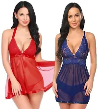 Fihana Net Lace Women Babydoll Lingerie Honeymoon Sleepwear Night Dress Small to 3XL-thumb4