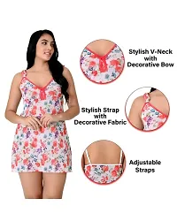 Fihana Multicolor Floral Above Knee Babydoll Lingerie Nighty for Women Honeymoon Night Small to 3XL-thumb2