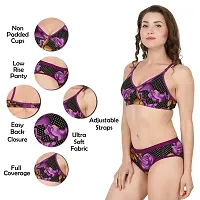 Fihana Women`s Honeymoon Beachwear Cotton Undergarments Lingerie Bra Panty Set Small to 3XL-thumb3