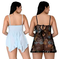 Fihana | babydoll nighty for honeymoon | lingerie set for women | sexy lingerie for women | baby doll night dress | short transparent nighty for women-thumb2