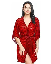 Roli Poli Womens lace Satin Kimono Robe Babydoll Lingerie Mesh Nightgown Bridal Anniversary Nightwear Small to 3XL-thumb2