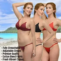 Fihana Women`s Multicolor Bra Panty and Bikini Set For Honeymoon Anniversary Lingerie Small To 3XL-thumb4