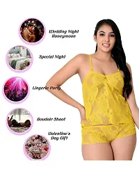 Fihana babydolls lingerie for honeymoon/Honeymoon Babydoll Dress/Women's Babydoll Nightwear/Babydoll Lace Sleepwear-thumb3