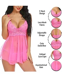 Fihana babydolls lingerie for honeymoon/Honeymoon Babydoll Dress/Women's Babydoll Nightwear/Babydoll Lace Sleepwear-thumb1