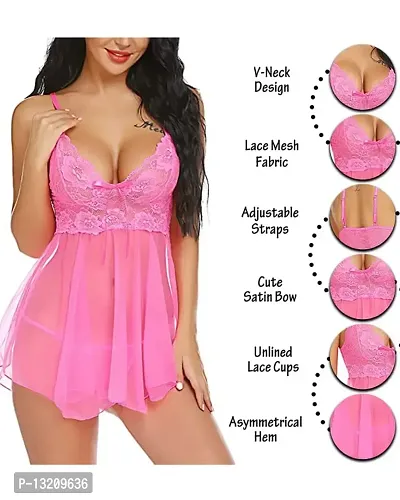 Fihana babydolls lingerie for honeymoon/Honeymoon Babydoll Dress/Women's Babydoll Nightwear/Babydoll Lace Sleepwear-thumb2