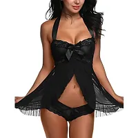 Fihana babydolls lingerie for honeymoon/Honeymoon Babydoll Dress/Women's Babydoll Nightwear/Babydoll Lace Sleepwear-thumb1