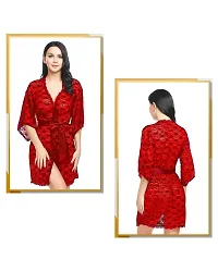 Roli Poli Womens lace Satin Kimono Robe Babydoll Lingerie Mesh Nightgown Bridal Anniversary Nightwear Small to 3XL-thumb4