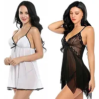 Fihana | babydoll nighty for honeymoon | lingerie set for women | sexy lingerie for women | baby doll night dress | short transparent nighty for women-thumb3