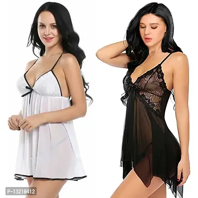 Fihana | babydoll nighty for honeymoon | lingerie set for women | sexy lingerie for women | baby doll night dress | short transparent nighty for women-thumb4