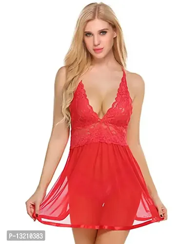 Fihana Transparent Sexy Dress Set for Women , Hot Nighty for Girls-thumb0