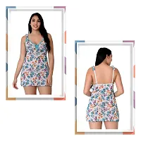 Fihana Multicolor Floral Above Knee Babydoll Lingerie Nighty for Women Honeymoon Night Small to 3XL-thumb3