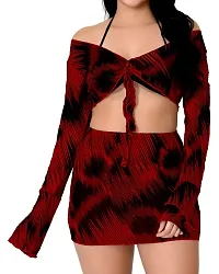Fihana Net Mesh Babydoll Top Skirt with Bikini Set | Animal Print Chemise | Women Honeymoon Nightwear | Short Transparent Nighty | Baby Doll Lingerie | Stylish Western Dress for Ladies  Girls-thumb1