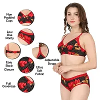 Fihana Women`s Honeymoon Beachwear Cotton Undergarments Lingerie Bra Panty Set Small to 3XL-thumb2