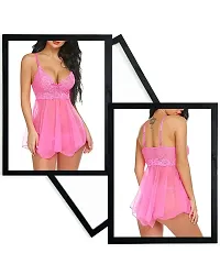 Fihana Women`s Sleepwear and Nightwear Honeymoon Dress for Women Small to 3XL Pink-thumb2