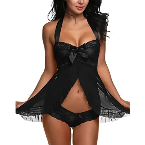 Fihana Babydolls Lingerie for Honeymoon/Honeymoon Babydoll Dress/Women's Babydoll Nightwear/Babydoll Lace Sleepwear